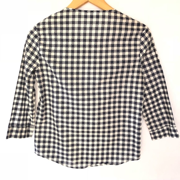 Lacoste Gingham Top Blouse Women’s 3/4 sleeves 2 - Picture 2 of 6